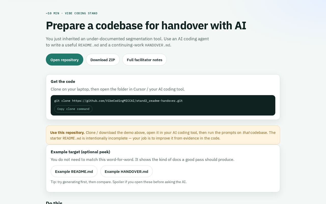 Preview of Stand2 Readme Handover