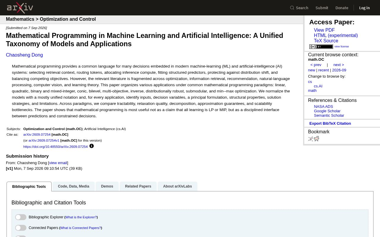 Preview of Awesome Mathematical Programming In Ml Ai