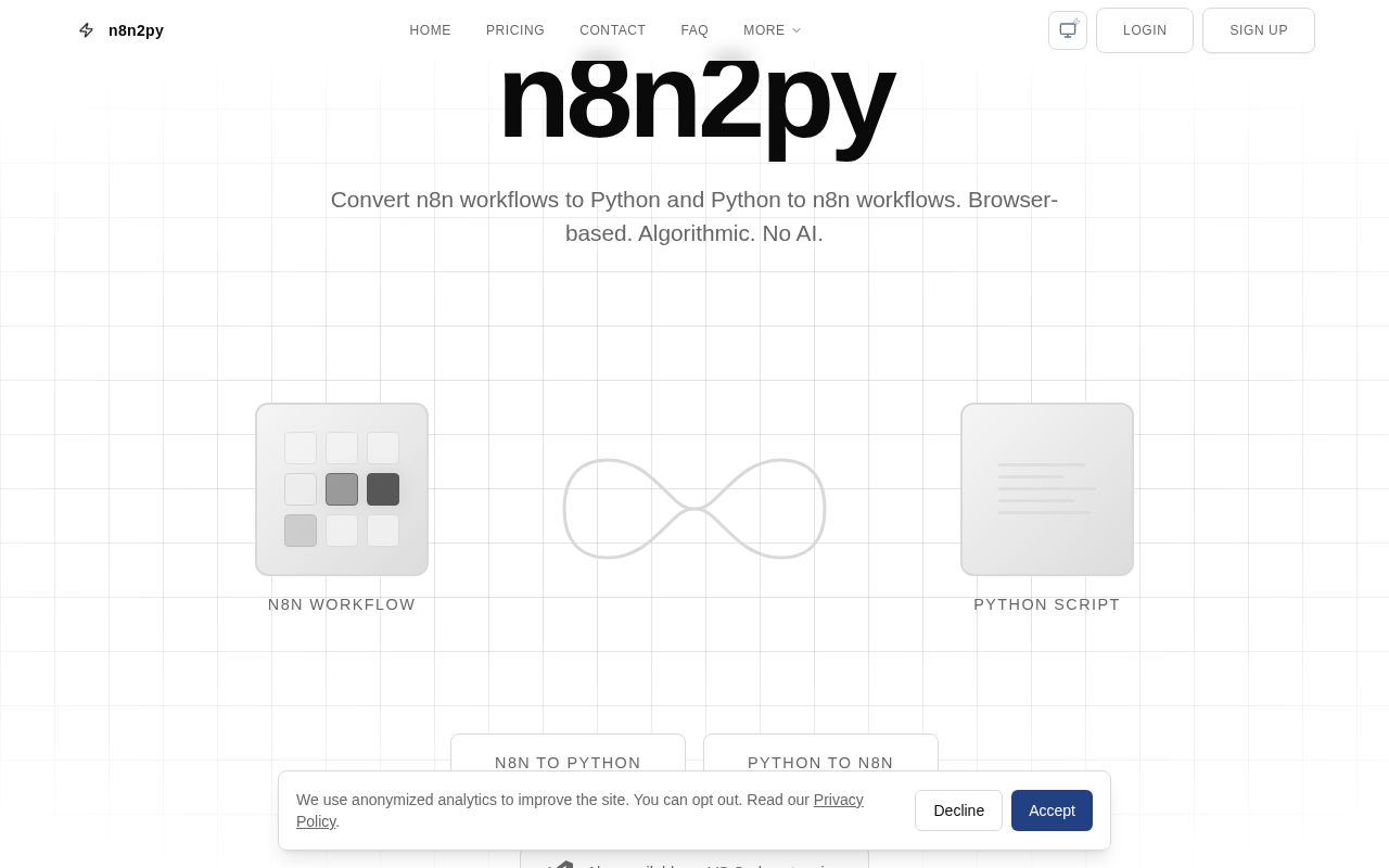Preview of n8n2py.me