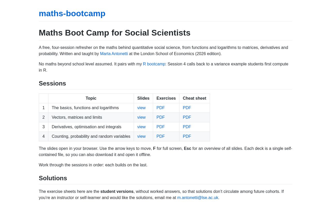 Preview of Maths Bootcamp