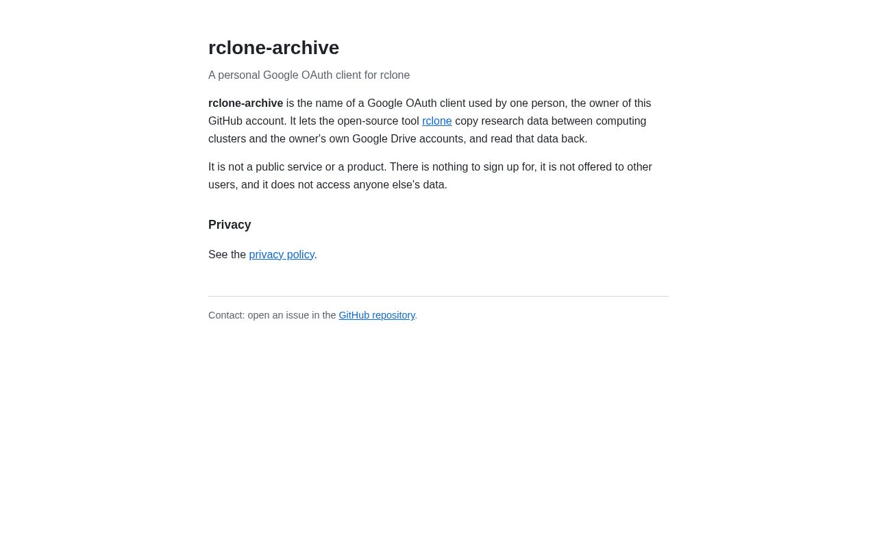 Preview of rclone-archive