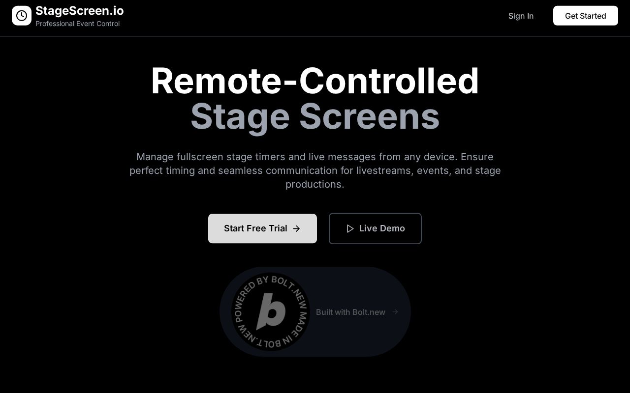 Preview of stagescreen.io