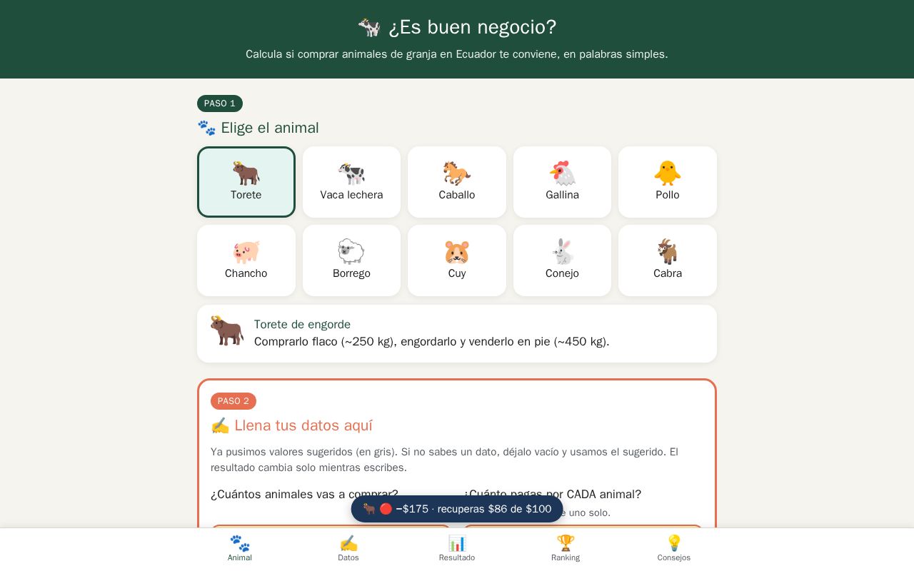 Preview of Calculadora Animales