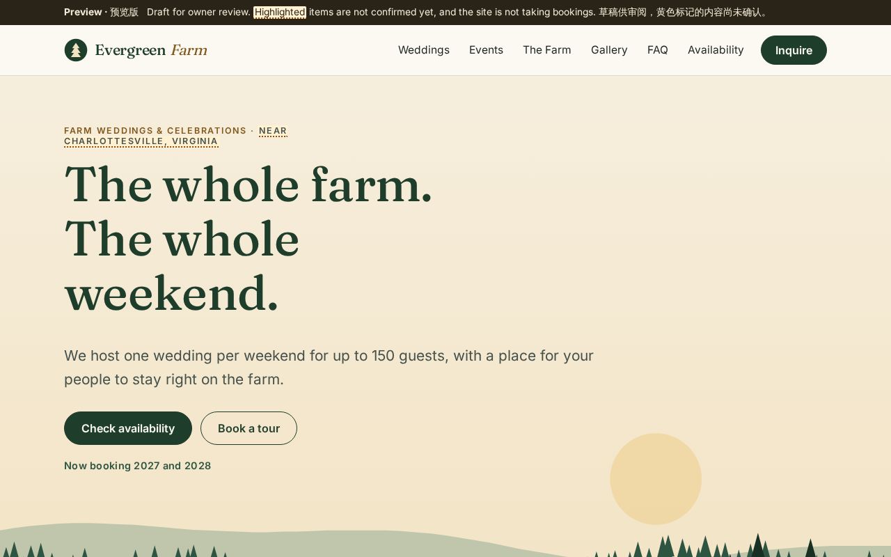 Preview of Evergreen Farm Site