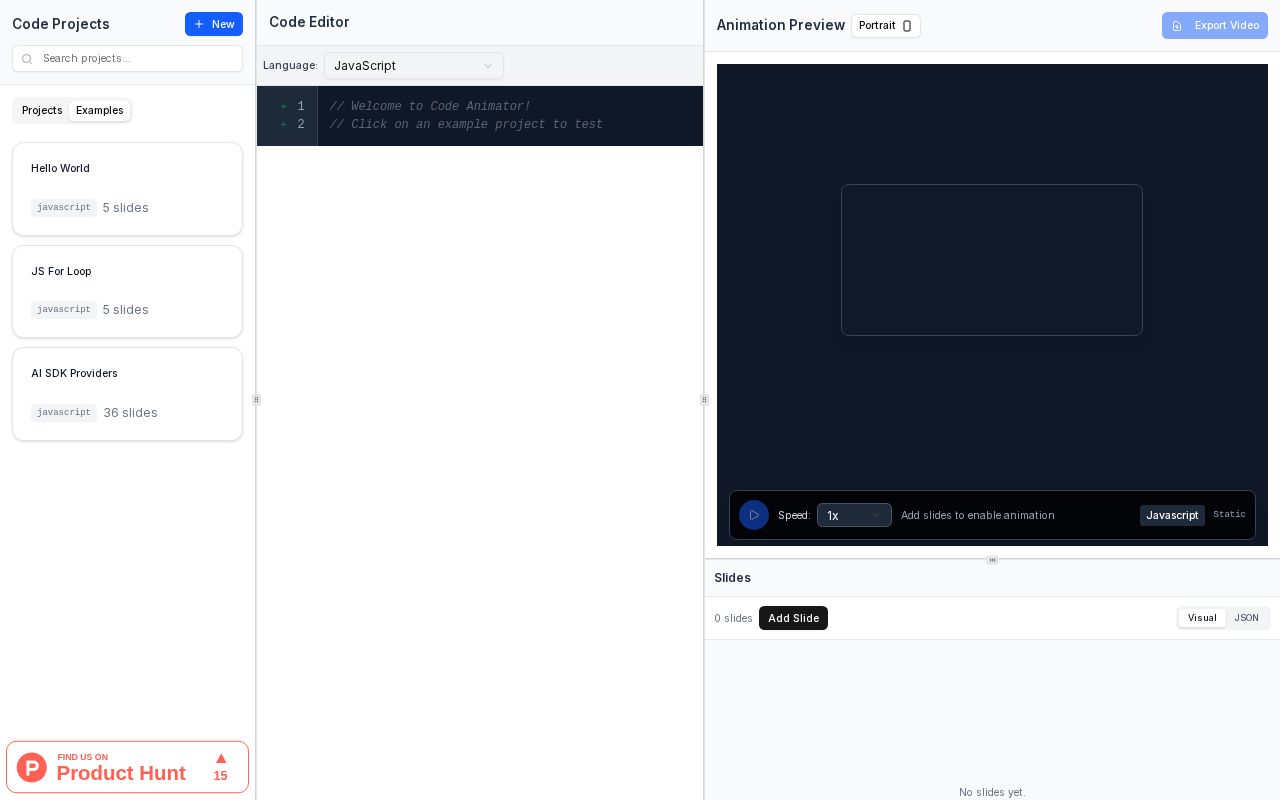 Preview of Code Animator