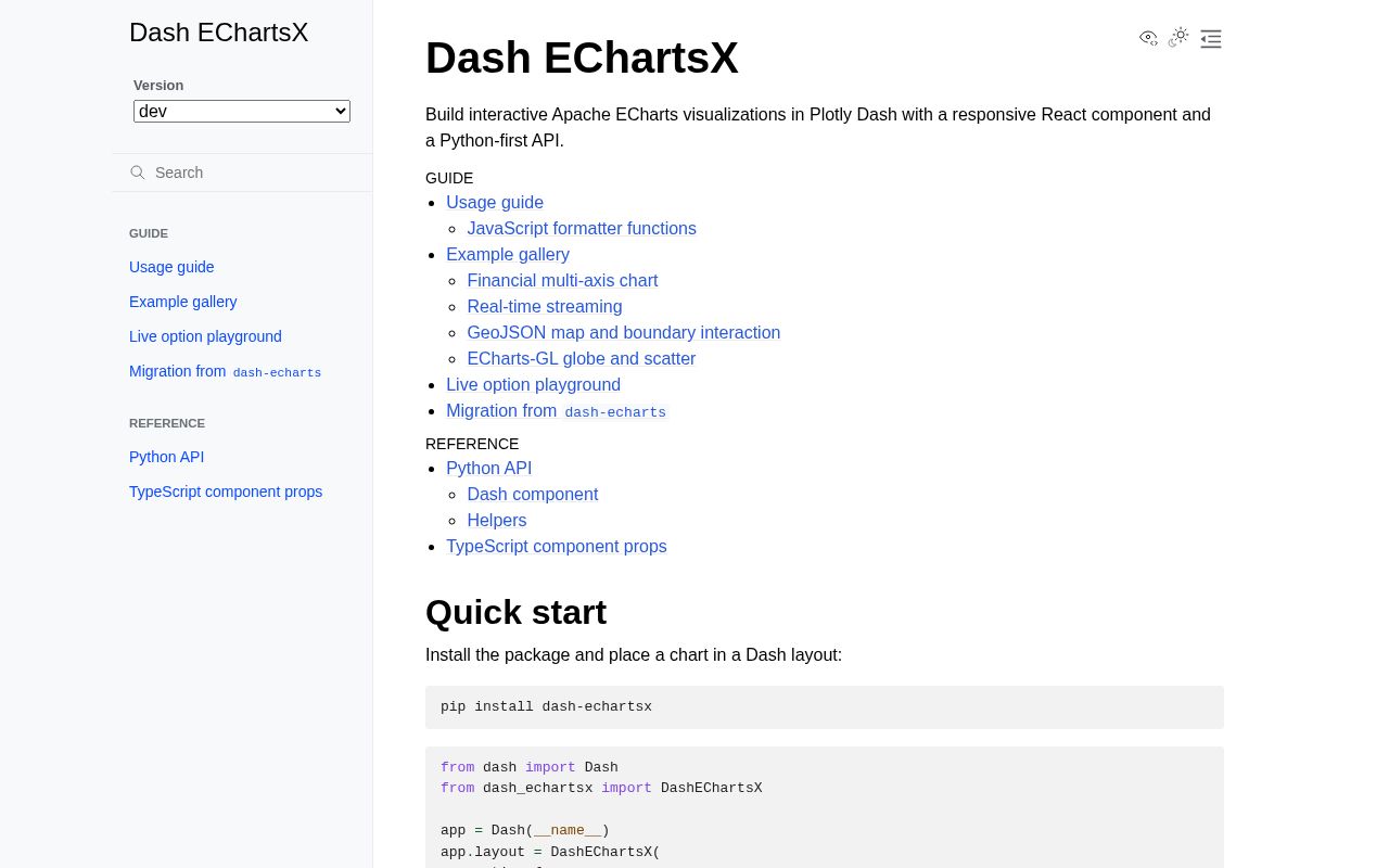 Preview of Dash Echartsx