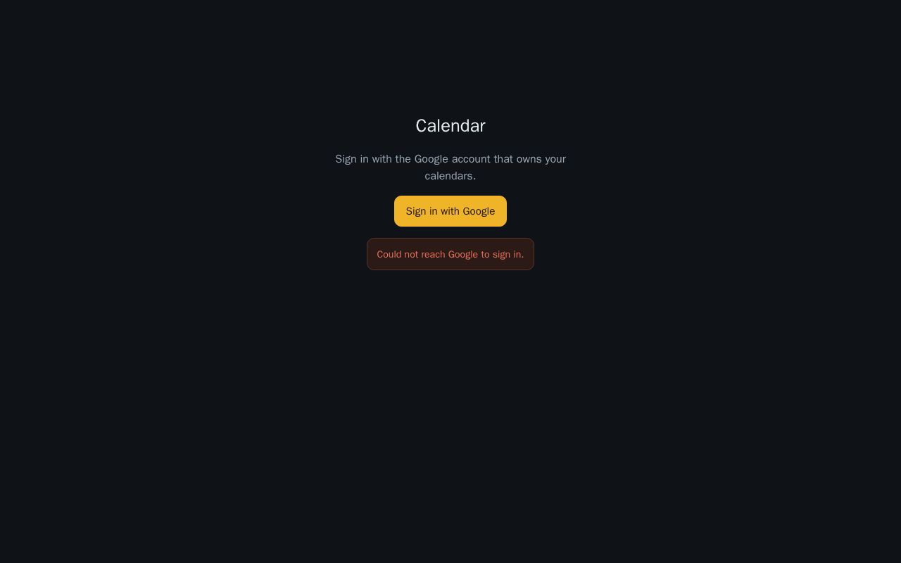 Preview of Gig Calendar
