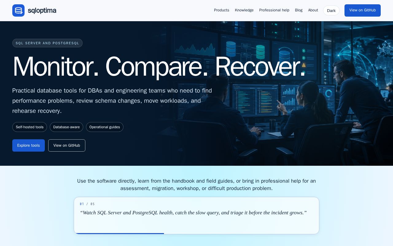 Preview of Sqloptima Github Io