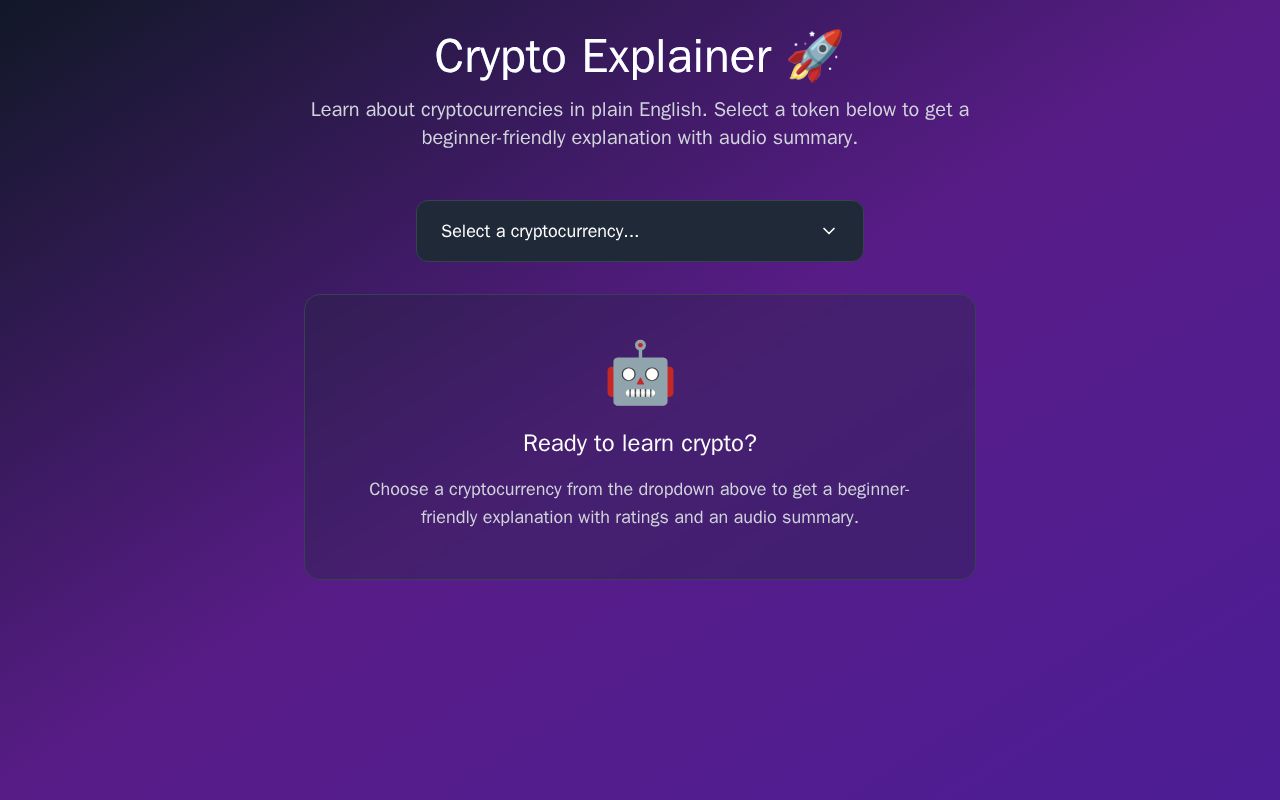 Preview of Crypto Token Explainer
