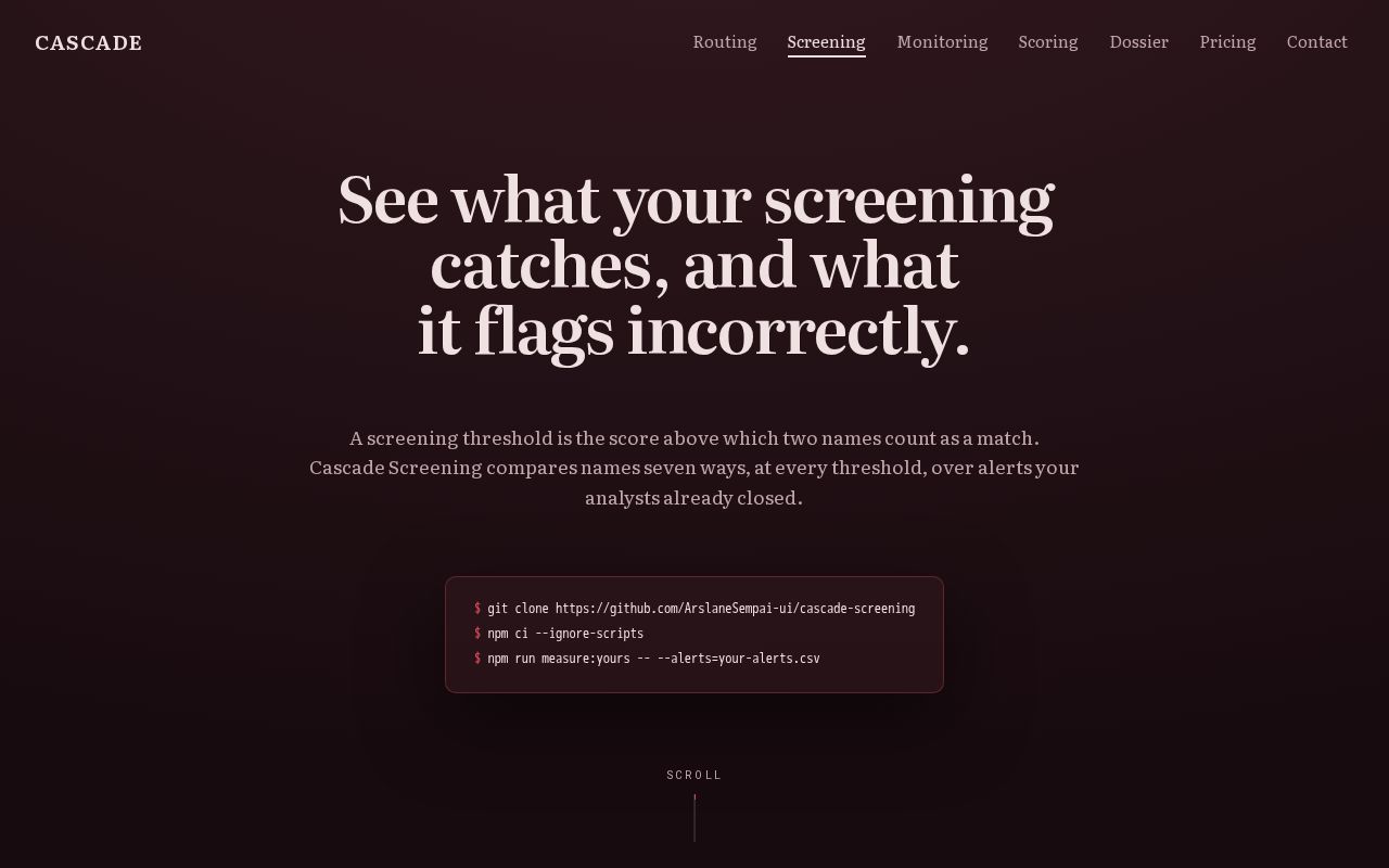 Preview of Cascade Screening