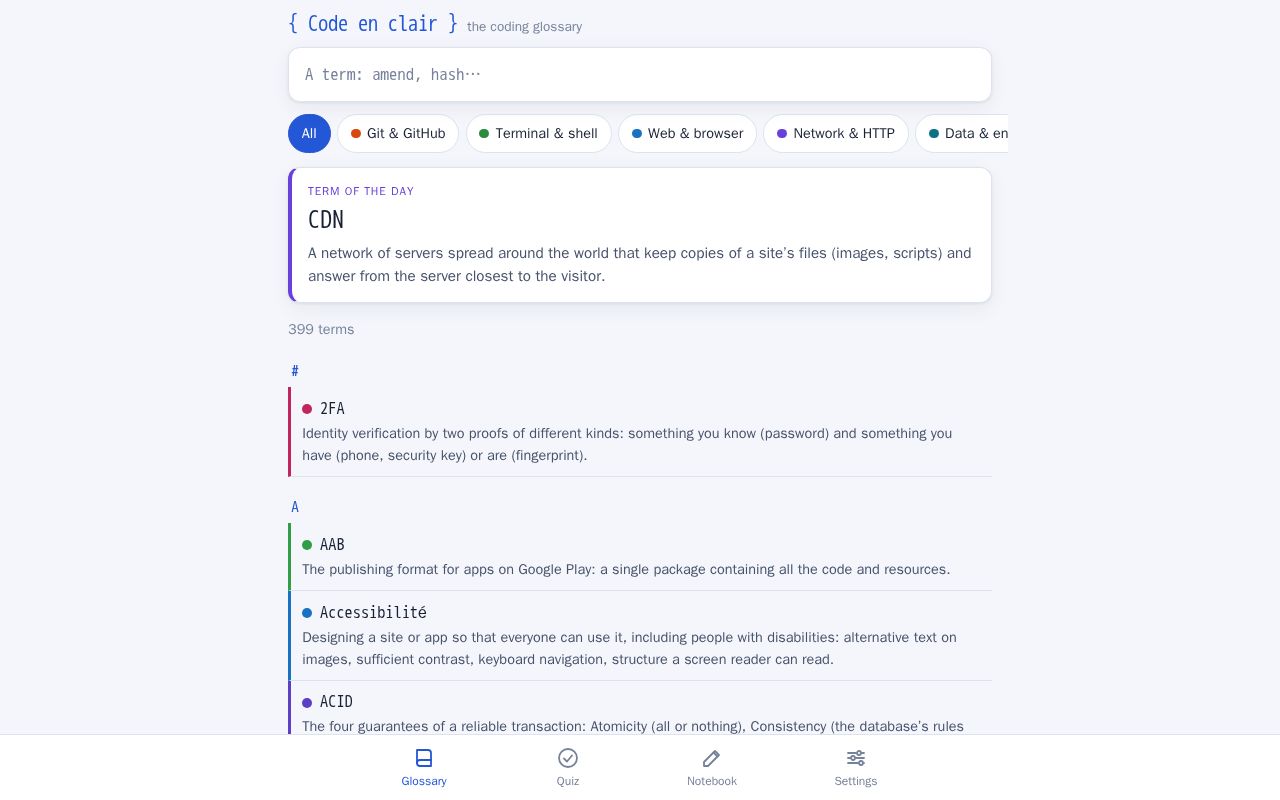 Preview of Code En Clair