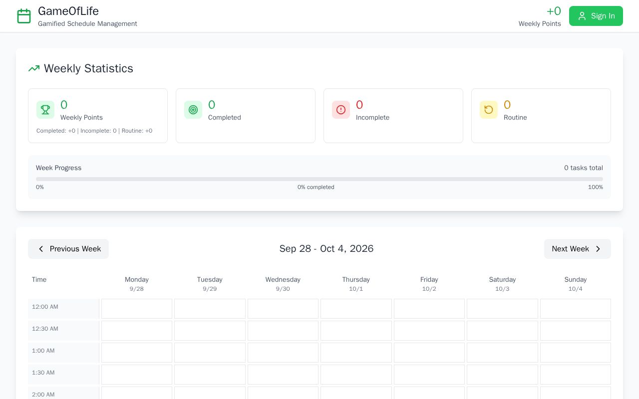 Preview of Game of Life - Gamified Schedule Management