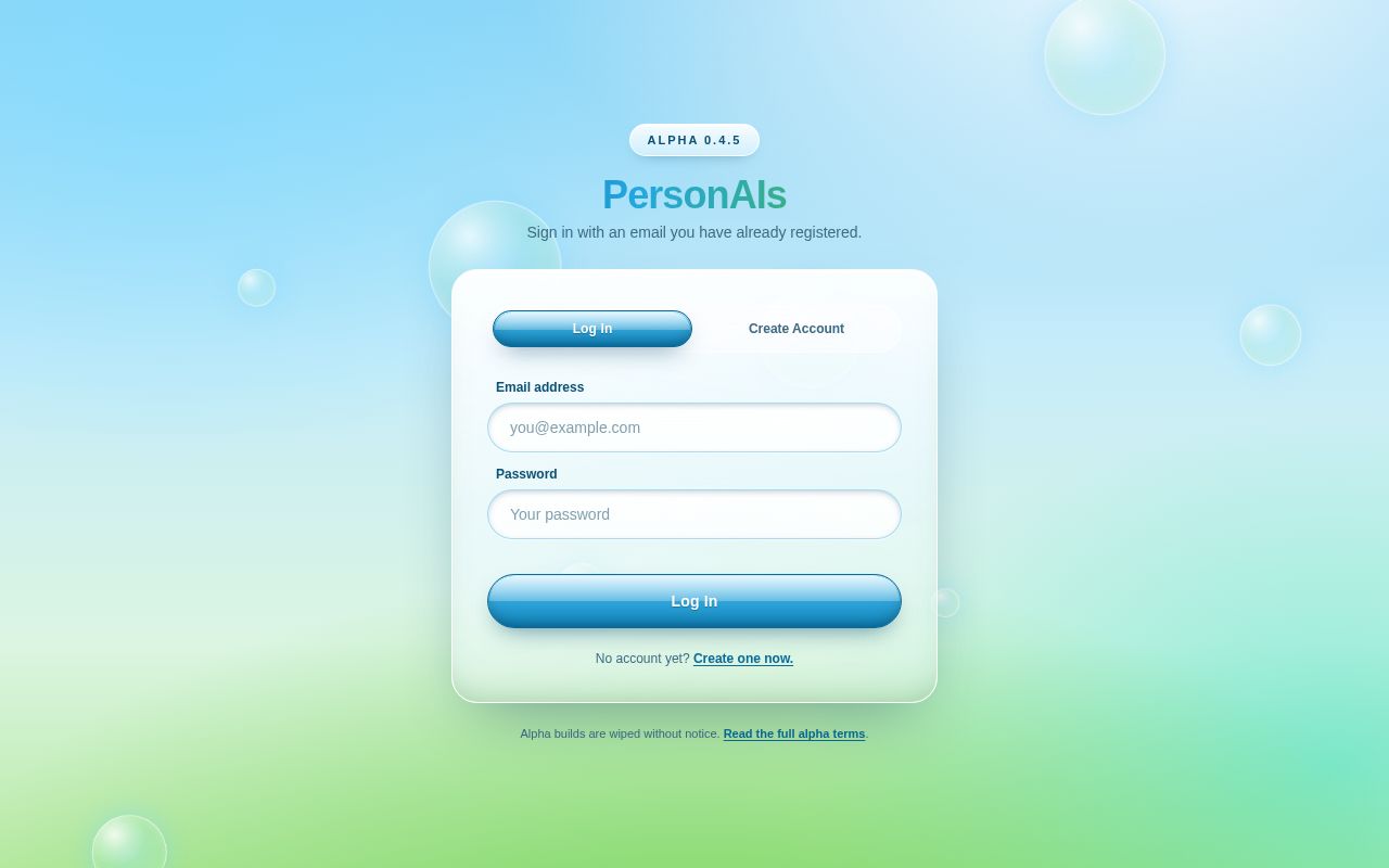 Preview of PersonAIs Alpha 0 3 3 Frontend