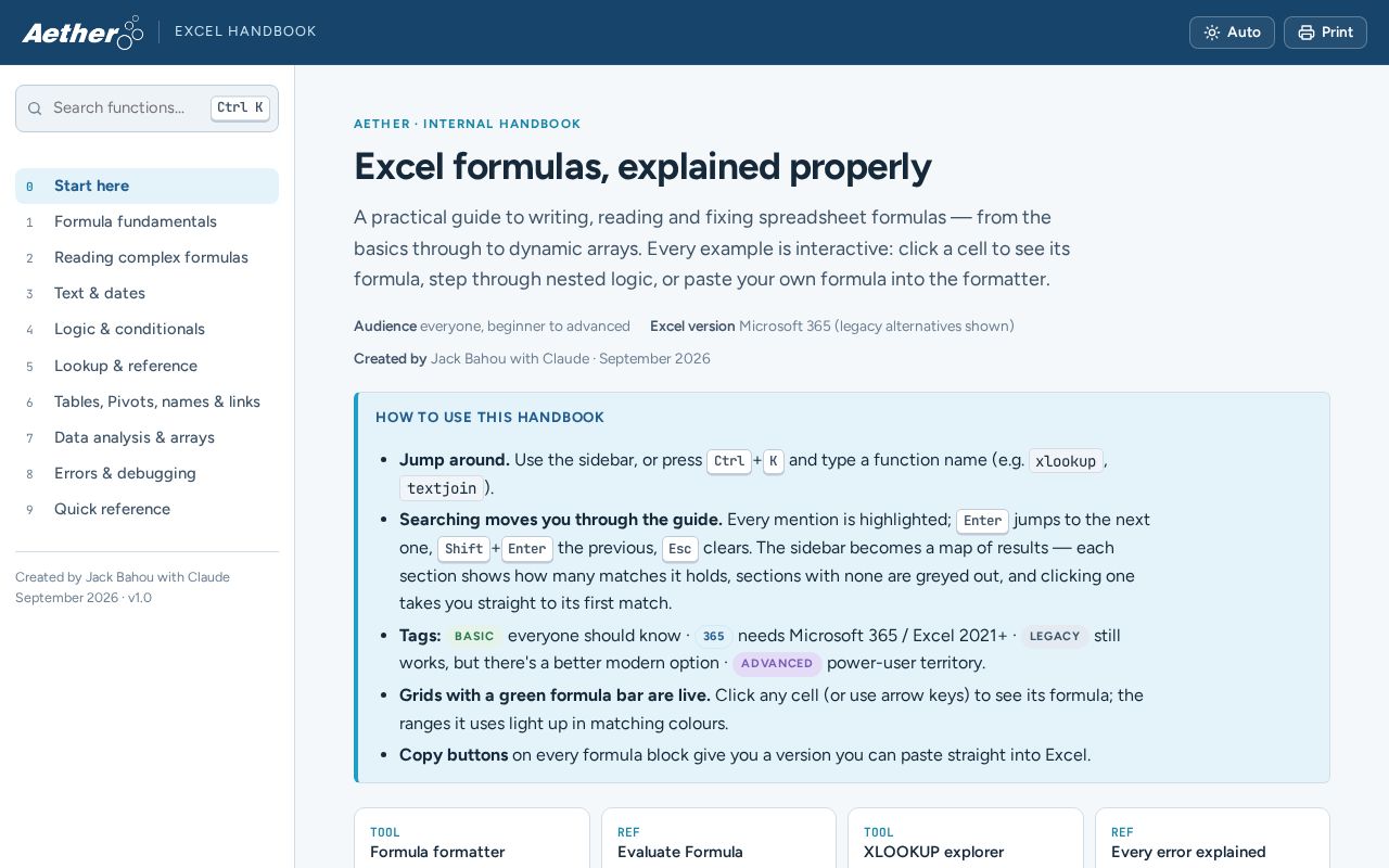 Preview of Excel Cheatsheet