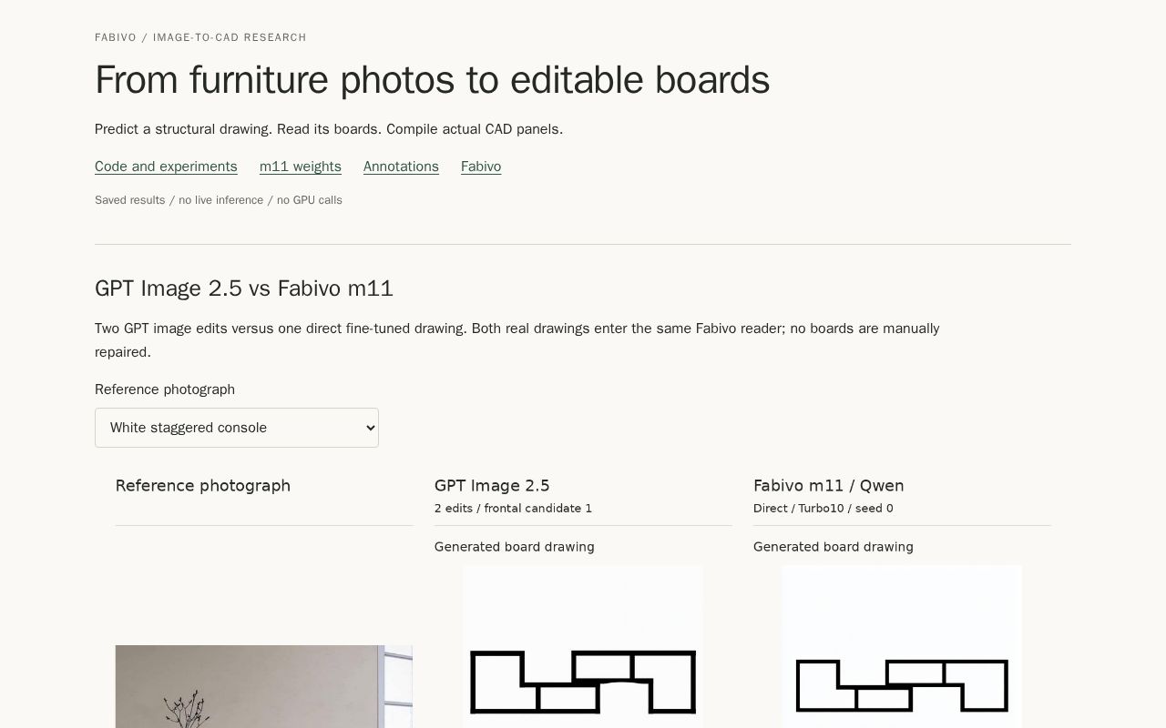 Preview of Fabivo photo to CAD / saved comparisons