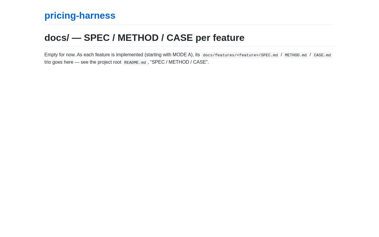 Preview of Pricing Harness