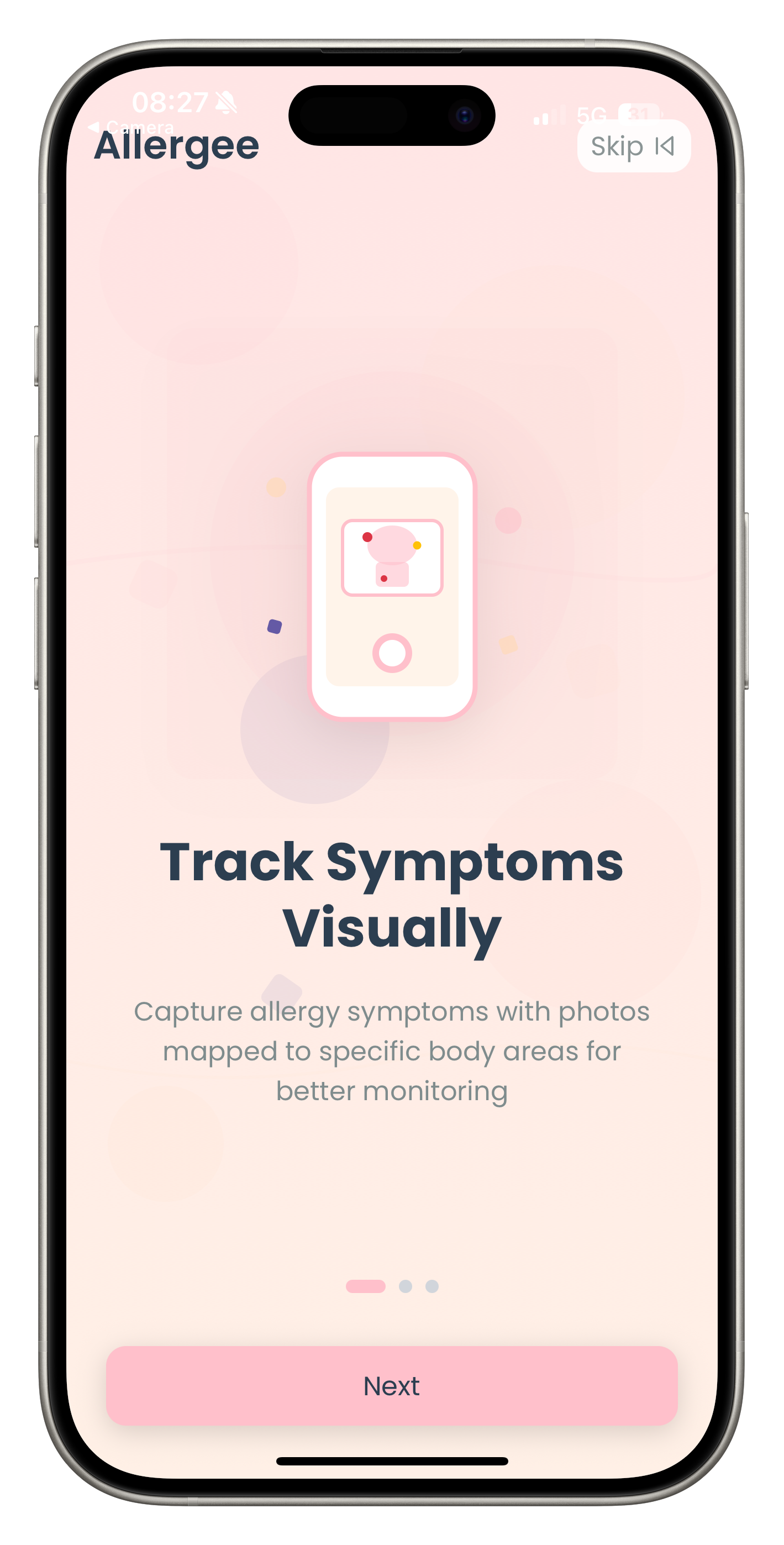 Preview of Allergee - a baby allergy symptom tracker app