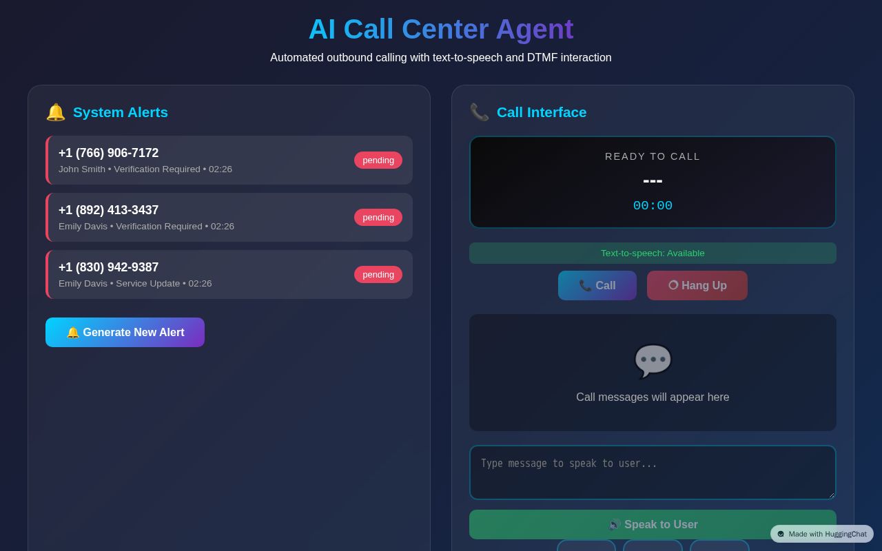 Preview of AI Call Center Agent