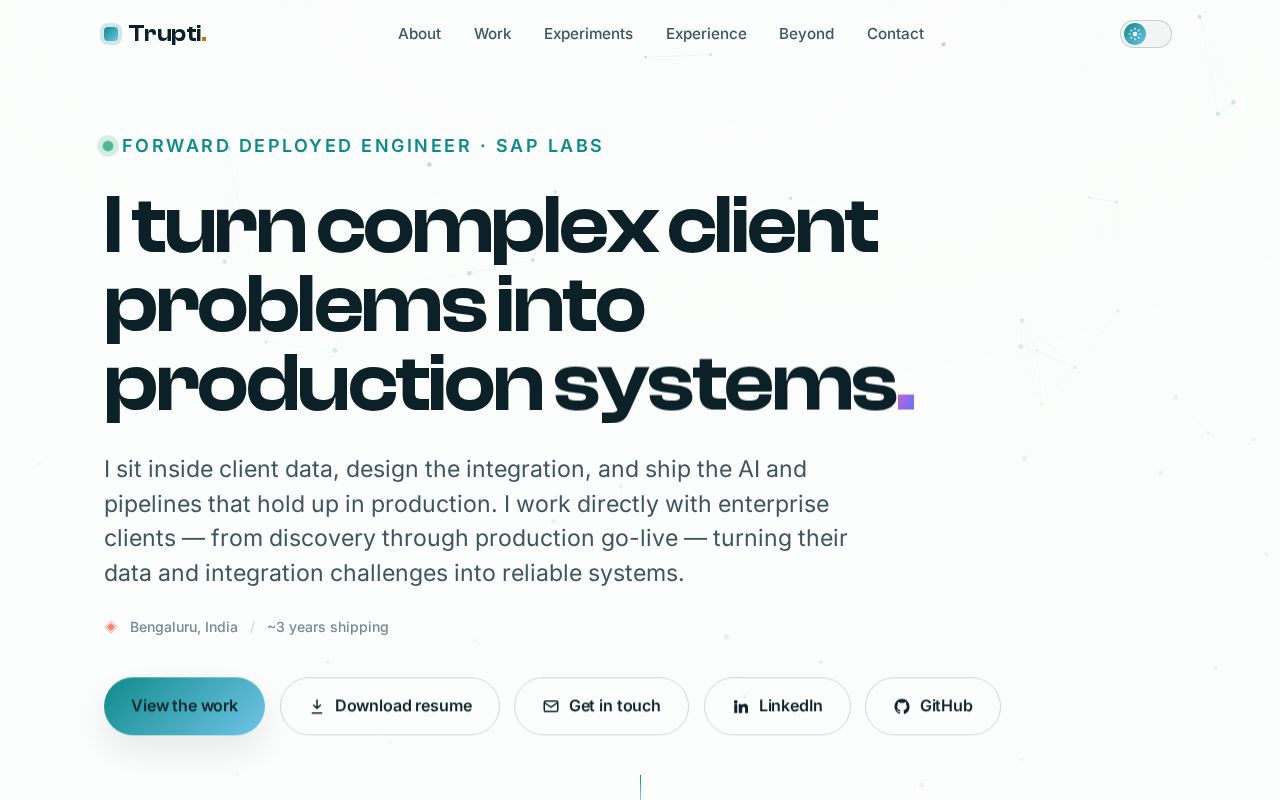 Preview of Portfolio website