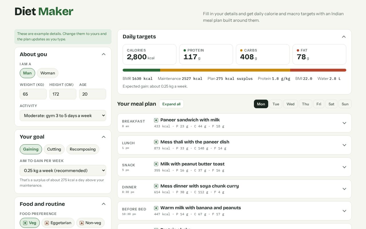 Preview of DietMaker
