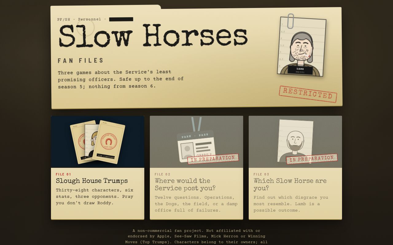 Preview of Slow Horses Fan Files