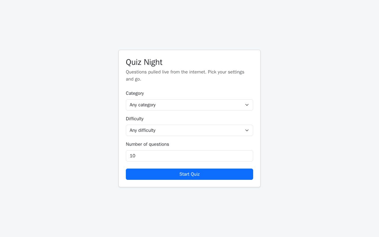 Preview of Quiz Night