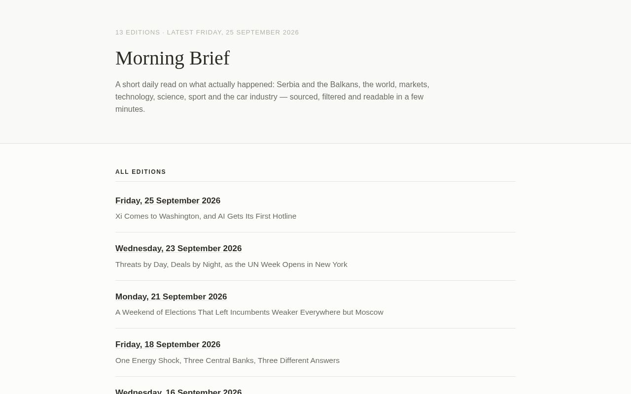 Preview of Morning Brief