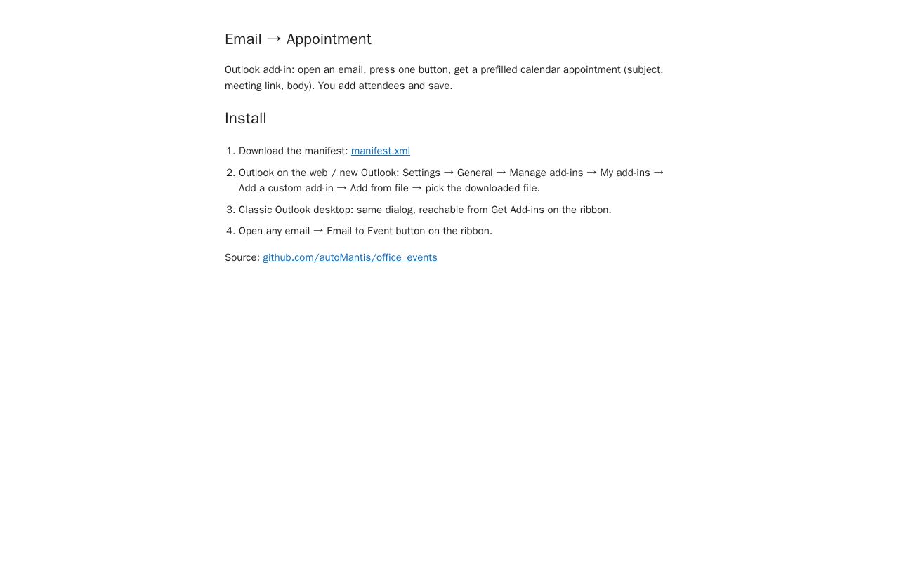 Preview of Office Events