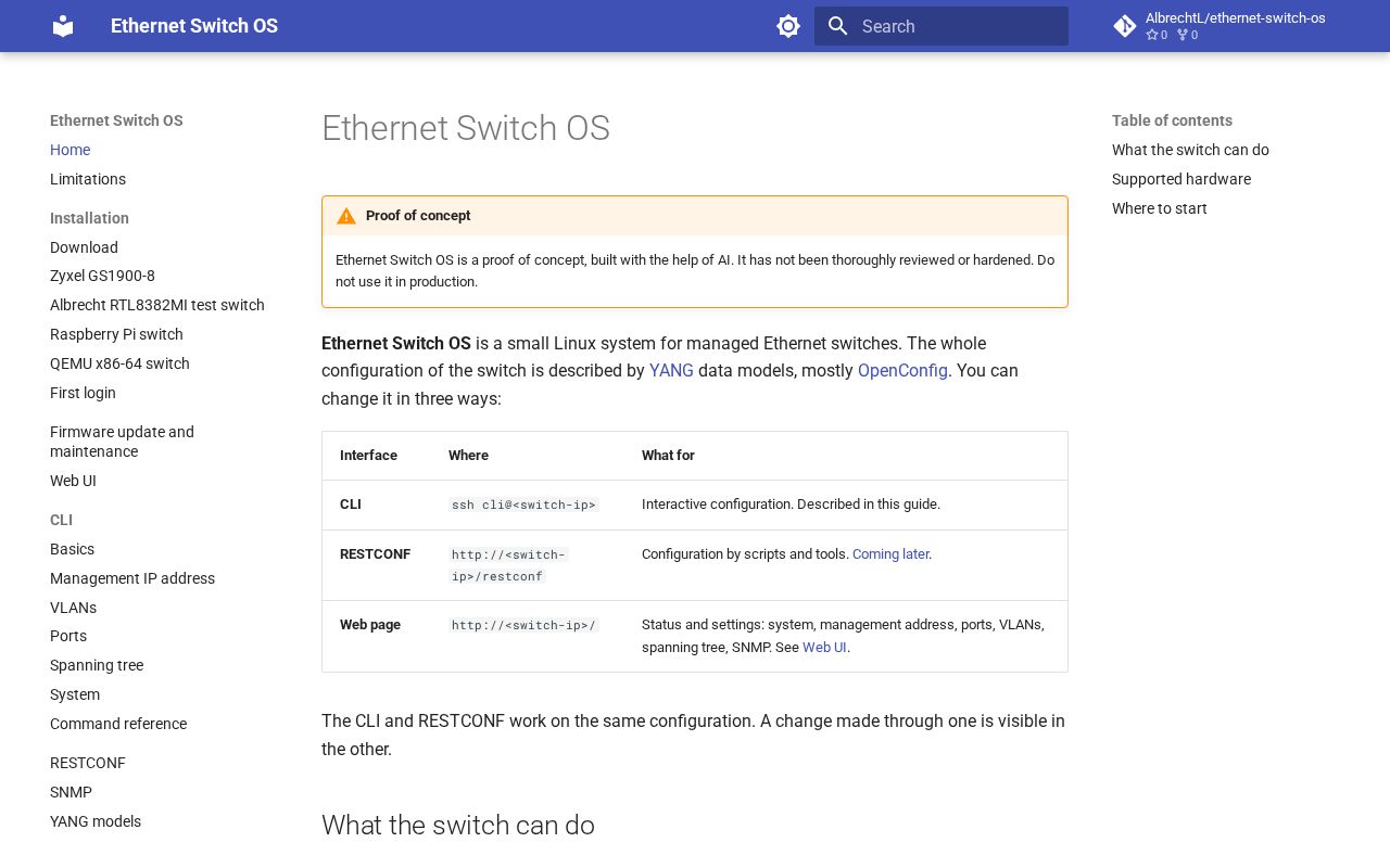 Preview of Ethernet Switch Os