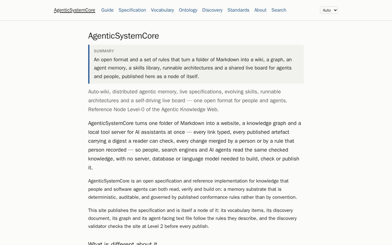 Preview of AgenticSystemCore Com