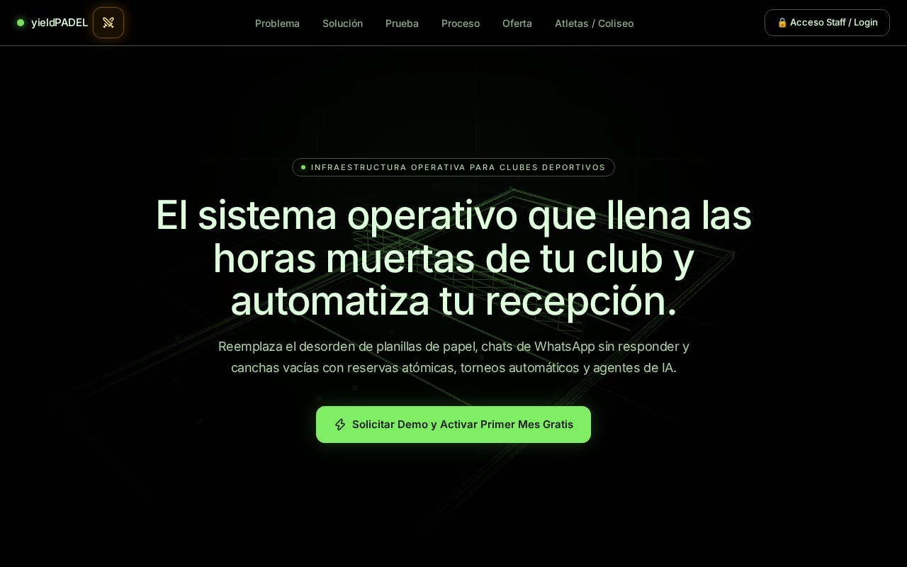 Preview of Yieldpadel Platform