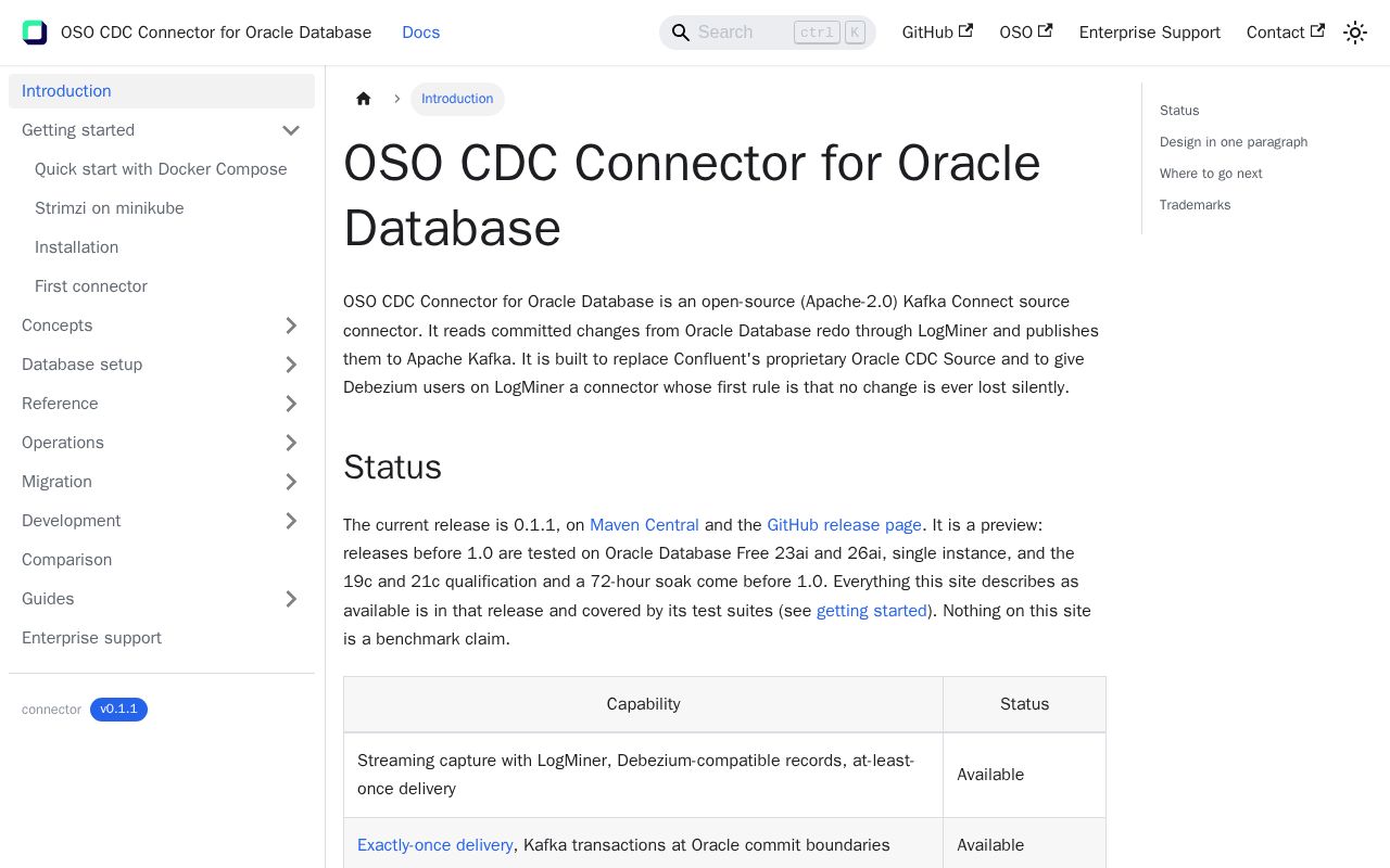 Preview of Kafka Connect Oracle Cdc