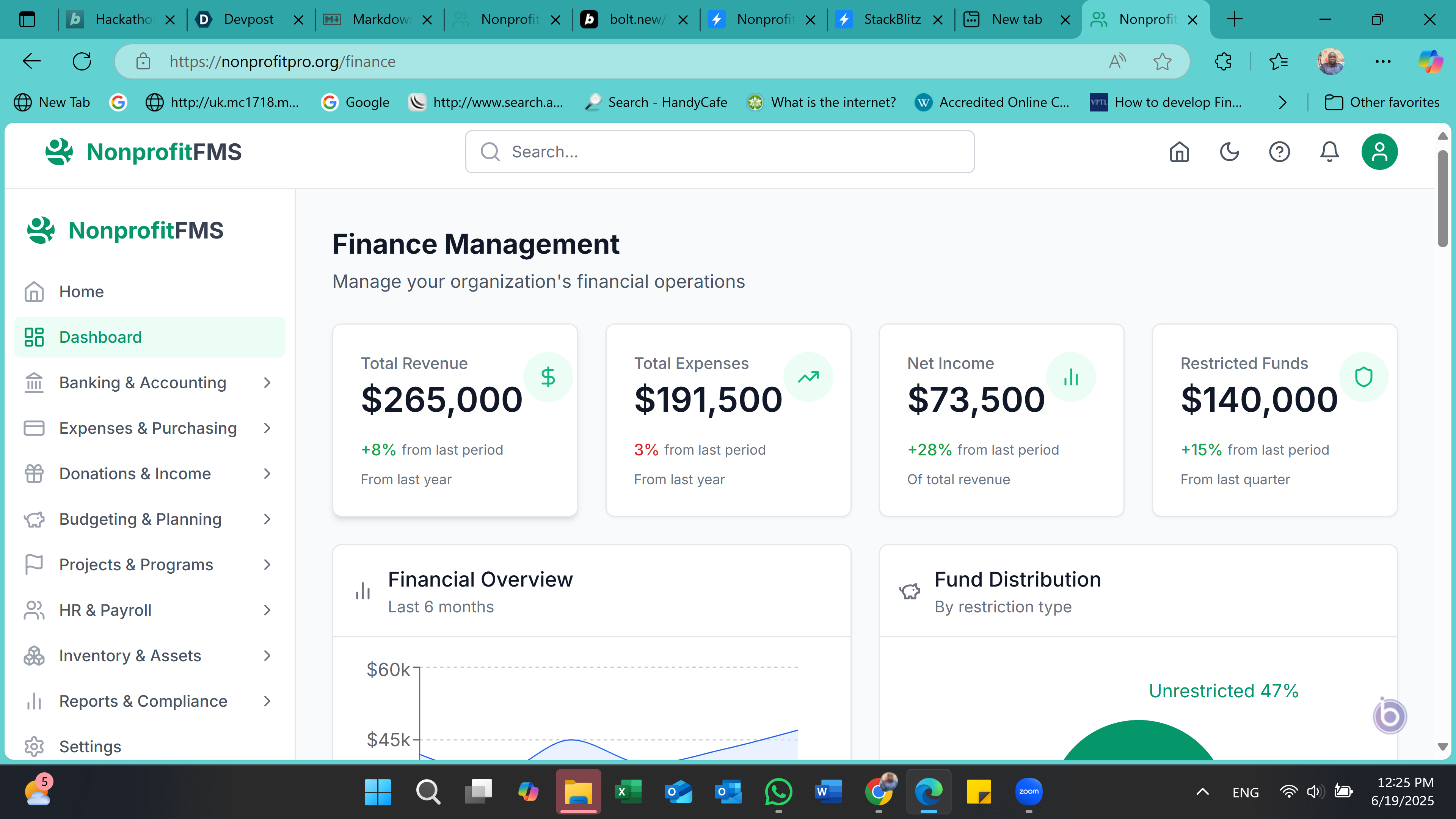 Preview of Nonprofit Financial Management System