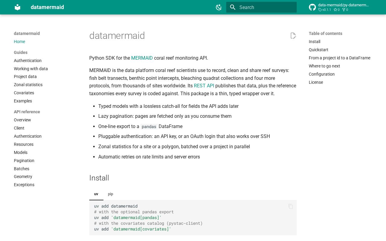 Preview of Py Datamermaid