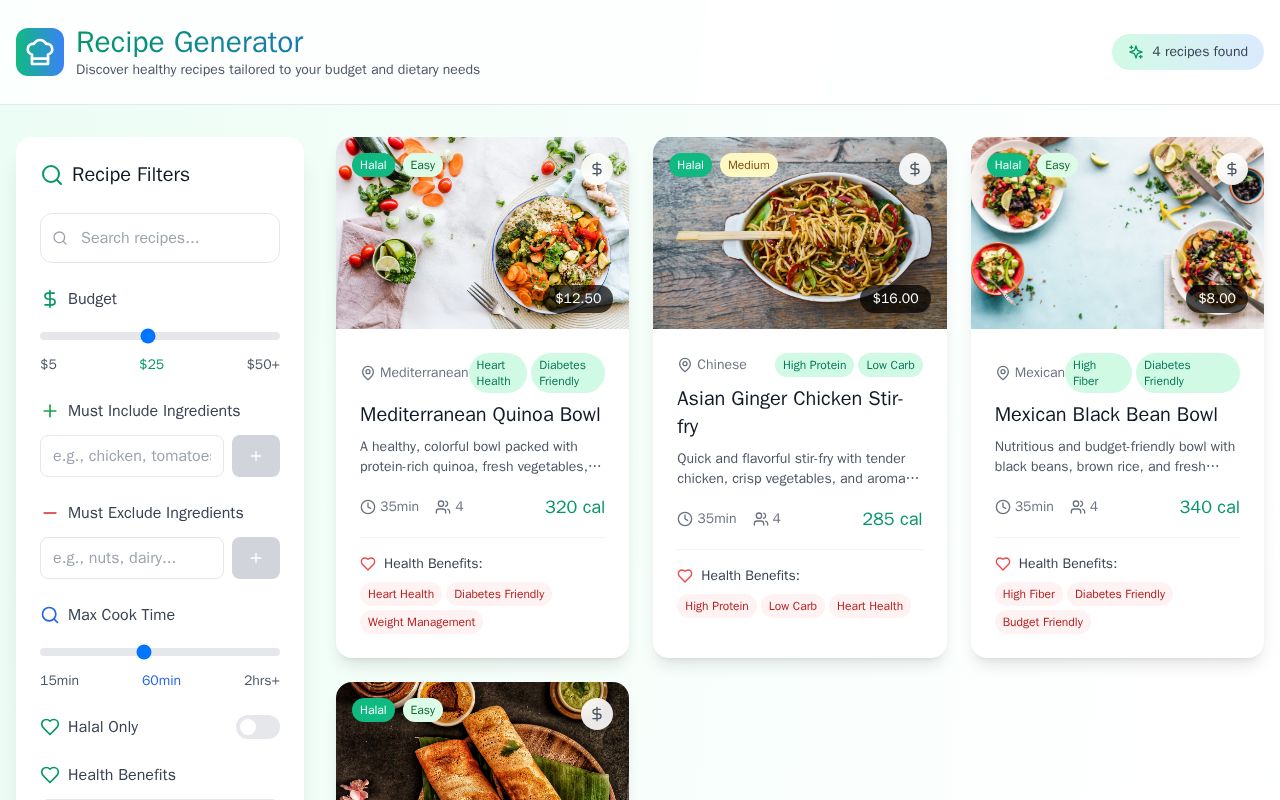 Preview of Personalized Recipe Advisor