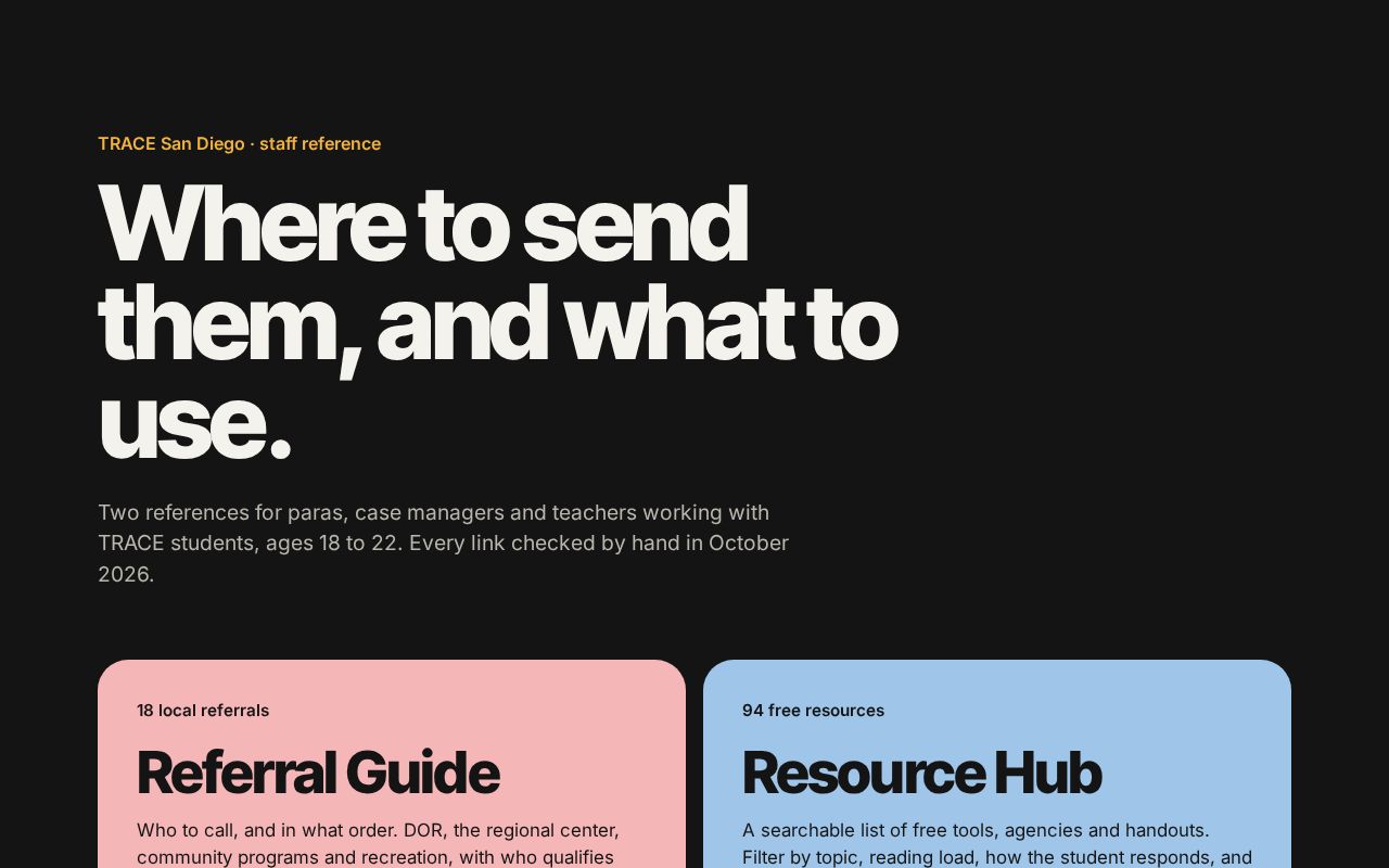 Preview of Trace Resources