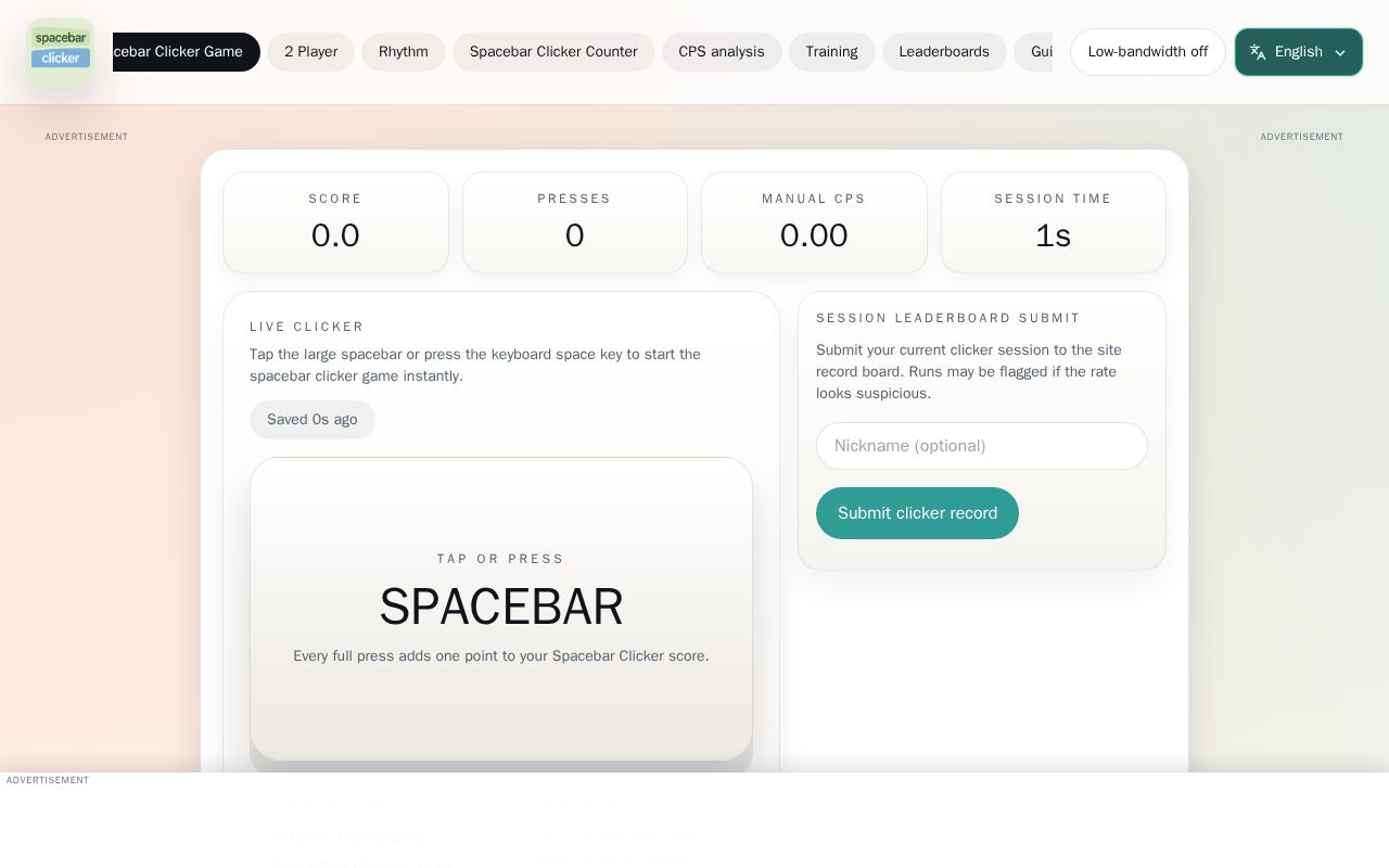 Preview of Spacebar Clicker Game