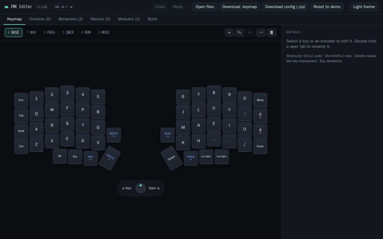 Preview of Zmk Editor