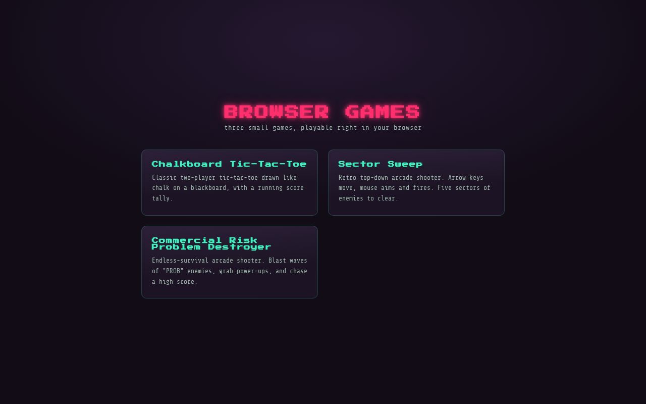 Preview of Browser Games