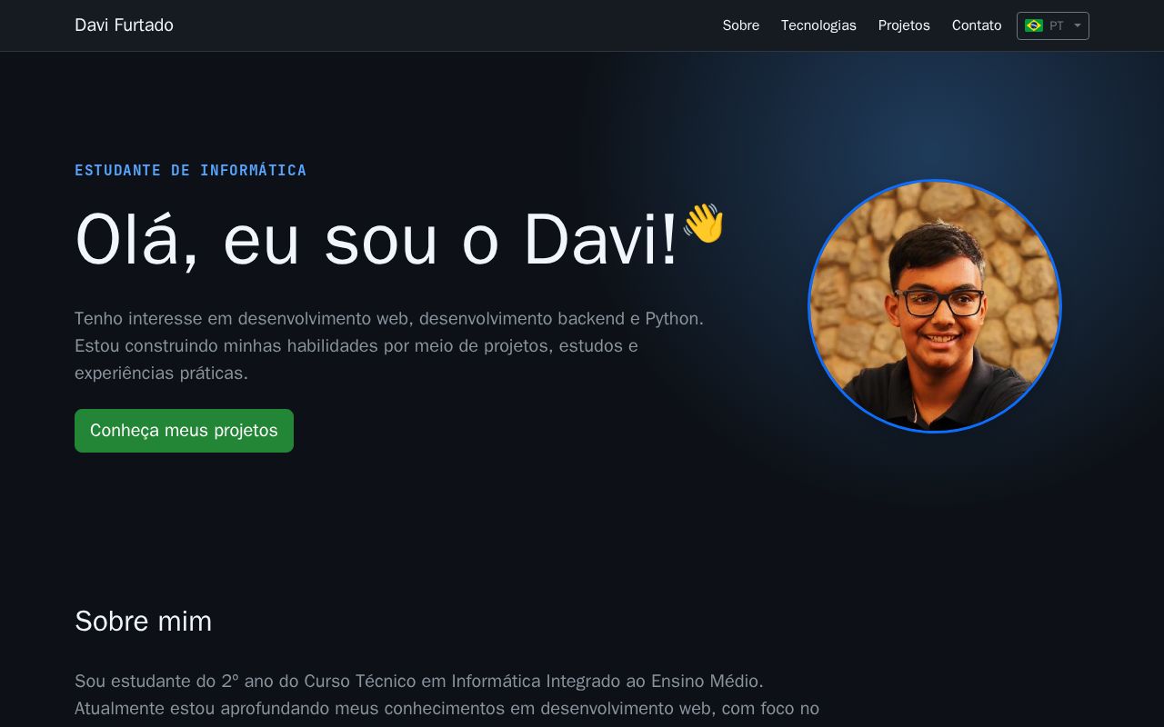 Preview of Site pessoal e portfólio