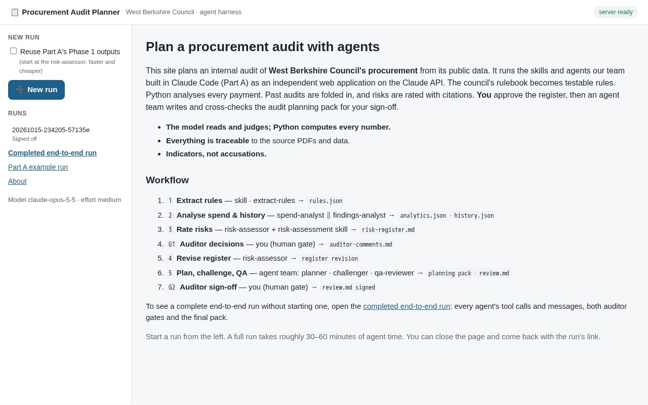 Preview of Procurement Audit Harness