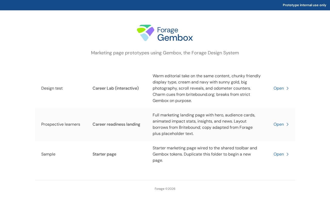 Preview of Forage Marketing Pages