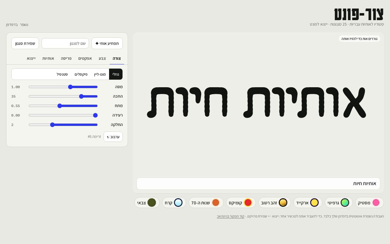 Preview of Tzur Font