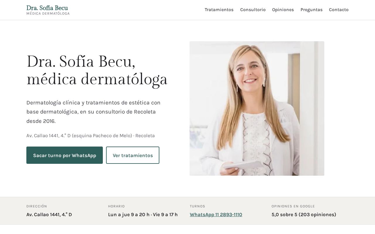 Preview of Sofia Becu Website