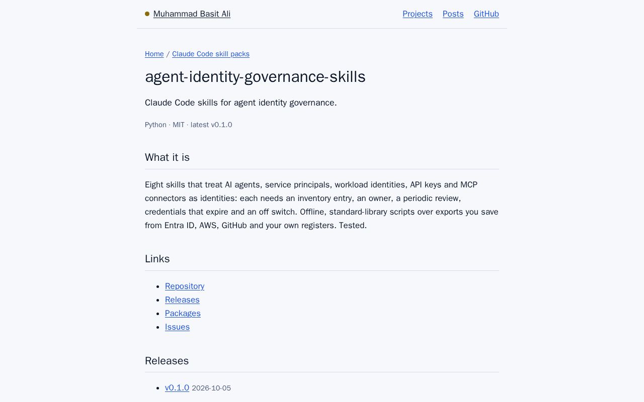 Preview of Agent Identity Governance Skills