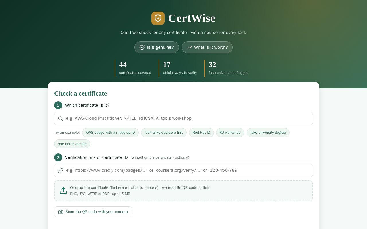 Preview of Certwise V2