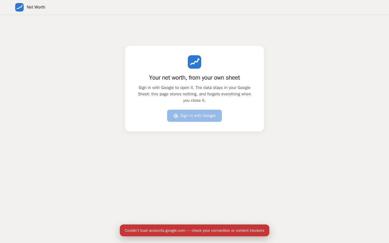 Preview of Networth Tracker