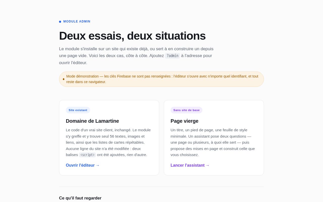 Preview of Module Admin
