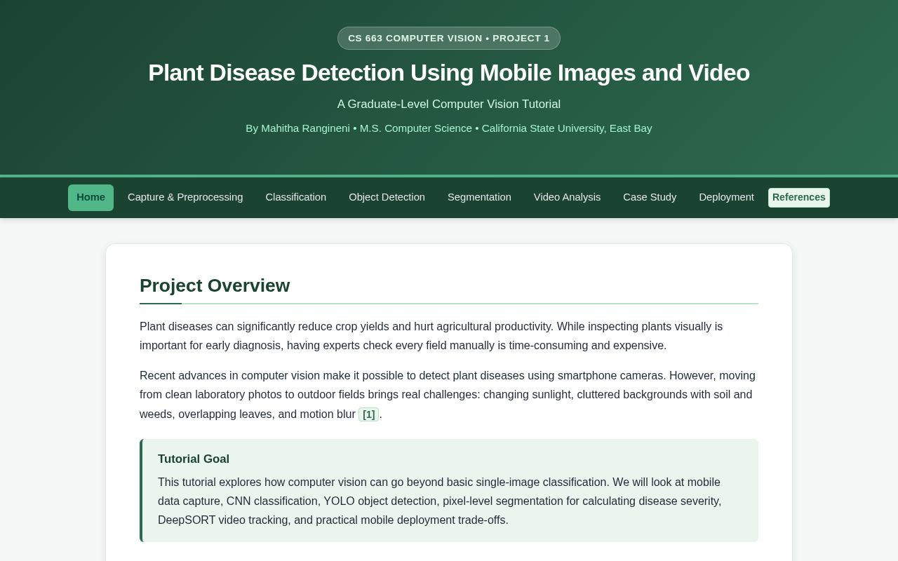 Preview of Plant Disease Detection Using Mobile Images and Video