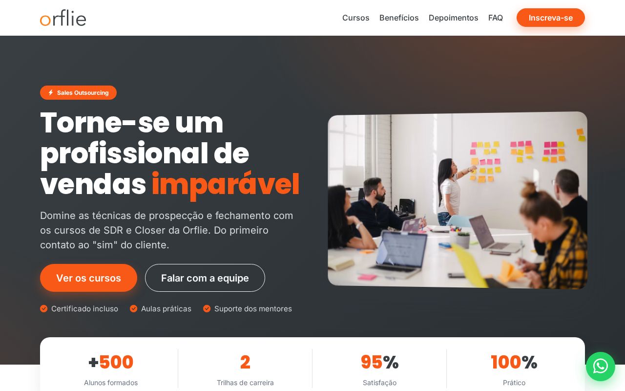 Preview of Landing para Cursos Orflie